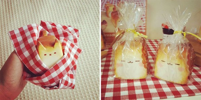 Gato de pan recién “horneado”  