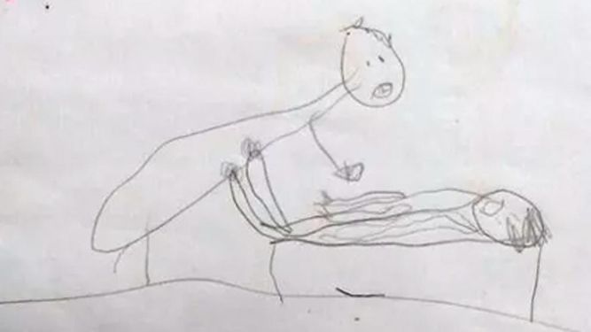 Una niña de 5 años mostró un horrible secreto cuando hizo este dibujo...  