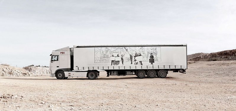Camioneros españoles promueven el arte callejero en sus vehículos 