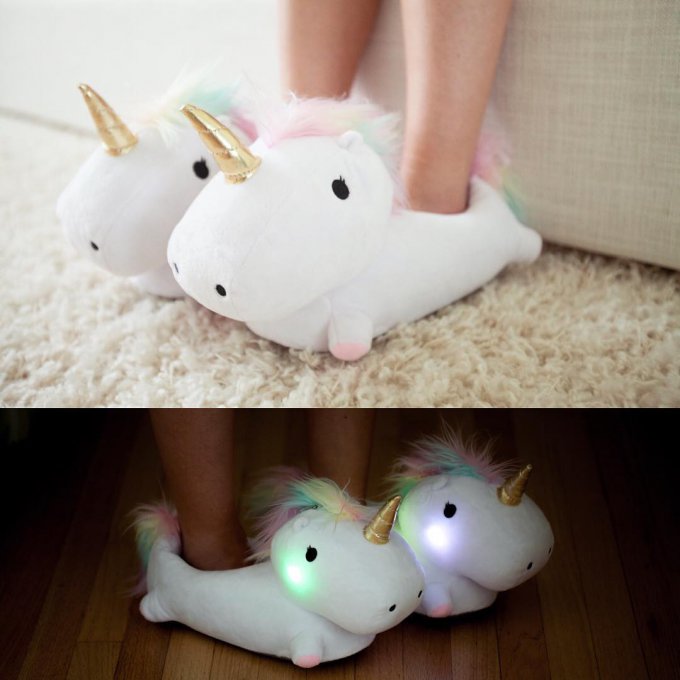 Estas pantuflas de unicornio iluminarán todas tus noches… y mañanas… tardes ¡ y todo tu día! 