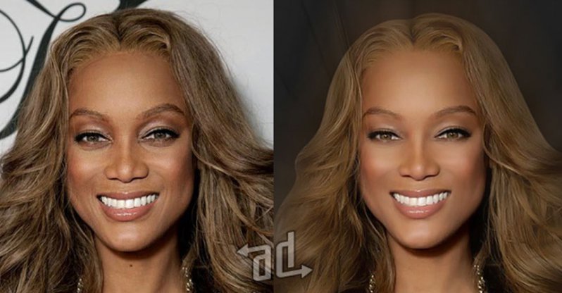 El rostro de los famosos antes y después del retoque con Photoshop 