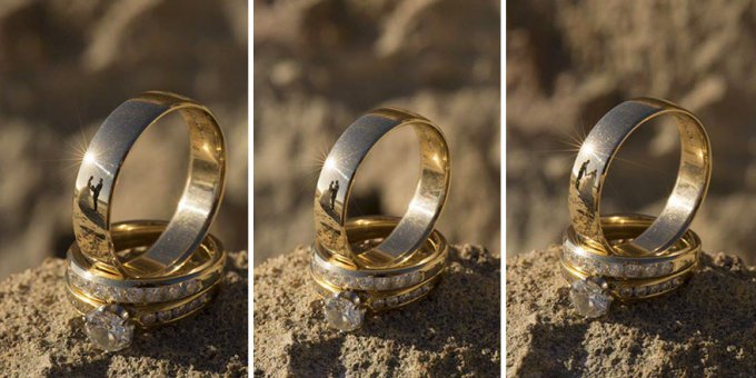  Este fotógrafo autodidacta ha encontrado una forma única de fotografiar bodas: reflejadas en anillos  