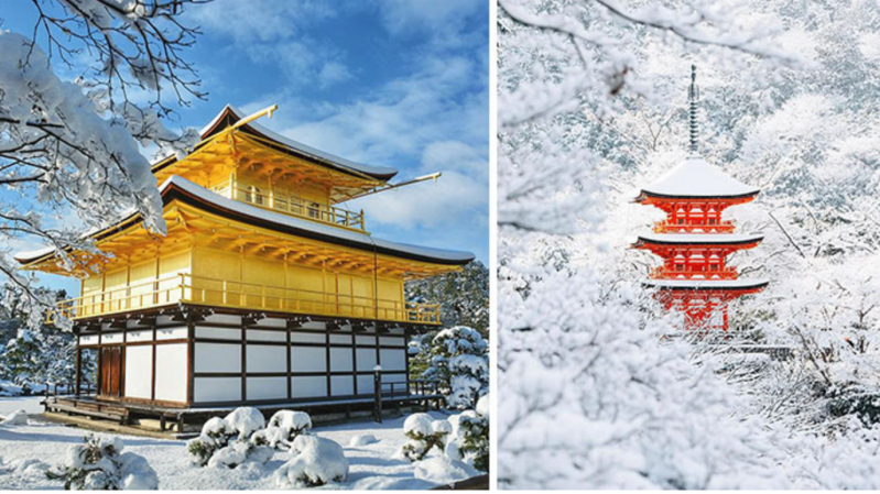 Cae una inmensa nevada en Kyoto, transformándolo en un paraíso invernal lleno de mágicas imágenes 