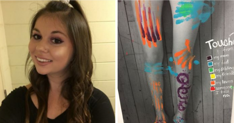 Esta chica de 19 años muestra las repercusiones de ser abusada sexualmente en una elocuente obra de arte (NSFW) 