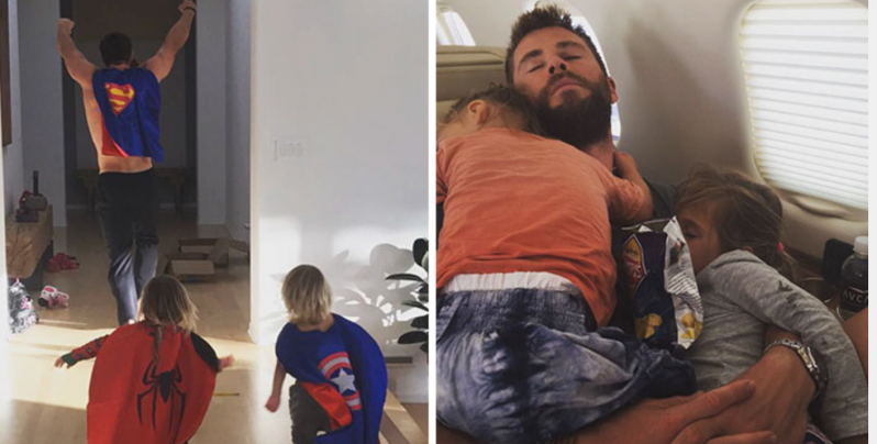 15 Veces que Chris Hemsworth fue pillado siendo el mejor papá del mundo 