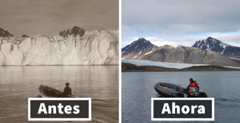 Impactantes fotos muestran lo que 100 años de cambio climático han hecho en los glaciares árticos 