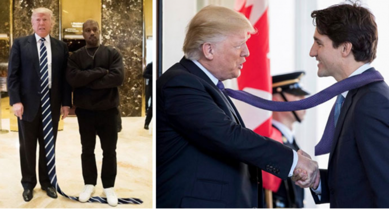 Algún gracioso se está dedicando a photoshopear fotos de Trump con corbatas larguísimas 